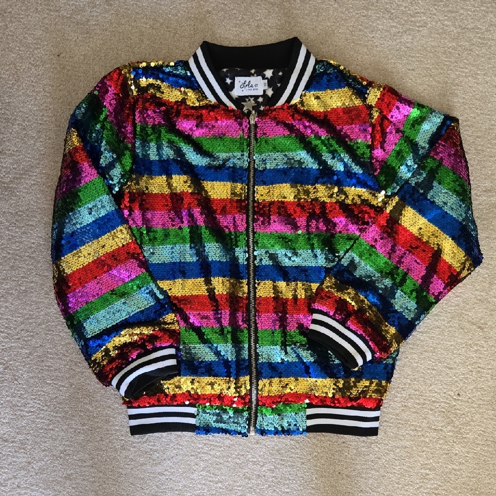 Stellah Kids Rainbow Sequin Jacket